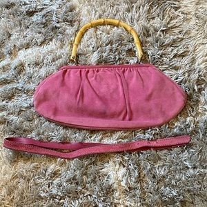 Pink Suede BR Bag and matching studded belt